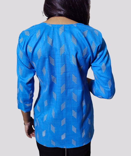 Printed Khadi top back view