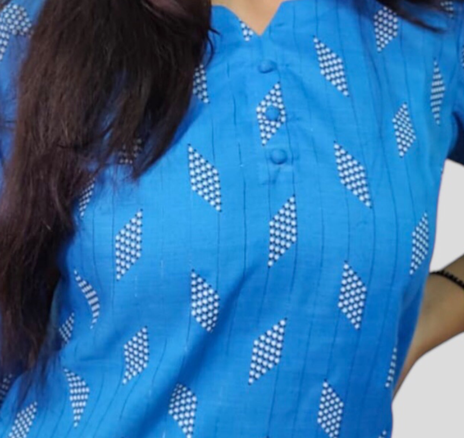 Blue Printed Khadi Pattern 