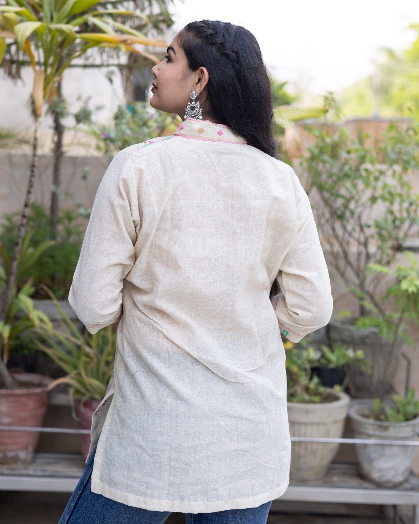 Phulkari Top with Neck Collar